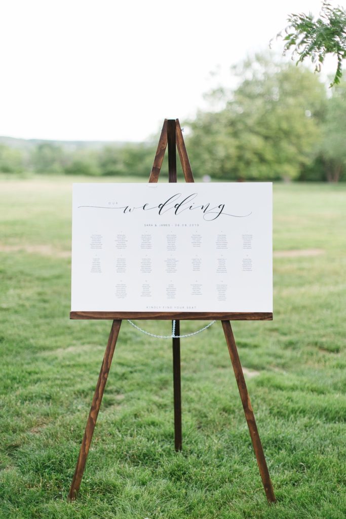 Wedding seating chart sign