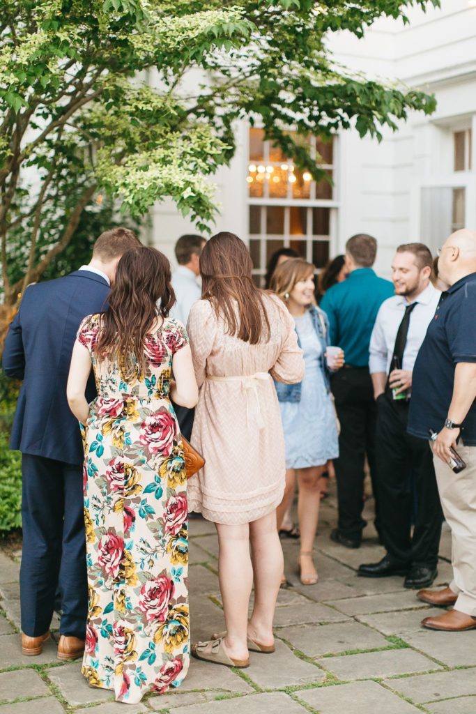 Wedding guests at bar