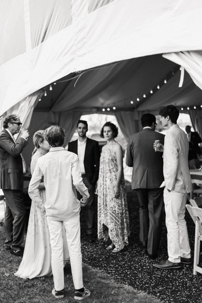 Candid photo of guests at a Sonnenberg Gardens wedding